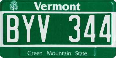 VT license plate BYV344