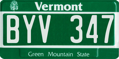 VT license plate BYV347