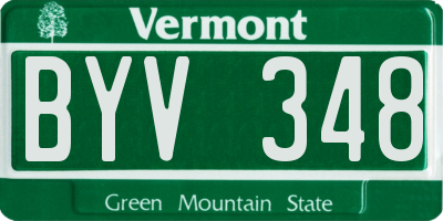 VT license plate BYV348