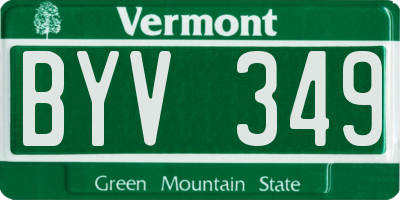 VT license plate BYV349