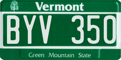 VT license plate BYV350