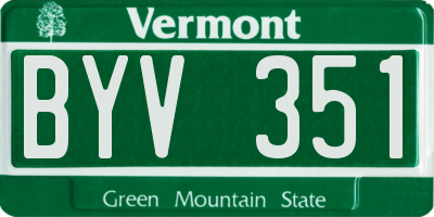 VT license plate BYV351