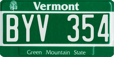 VT license plate BYV354