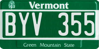 VT license plate BYV355