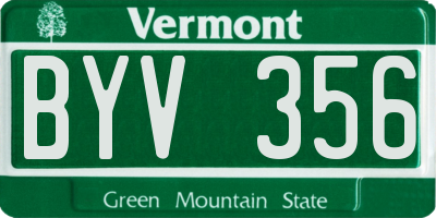VT license plate BYV356