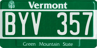VT license plate BYV357