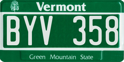 VT license plate BYV358