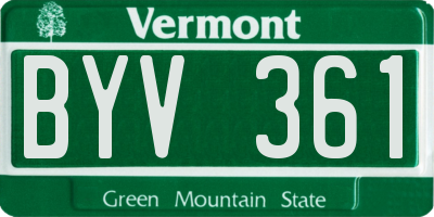 VT license plate BYV361