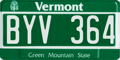 VT license plate BYV364