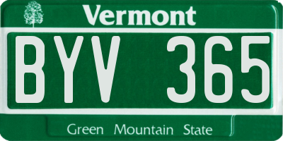 VT license plate BYV365