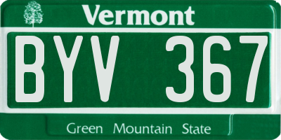 VT license plate BYV367