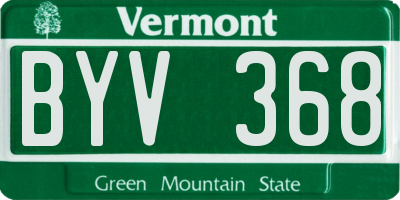 VT license plate BYV368