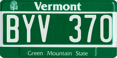 VT license plate BYV370