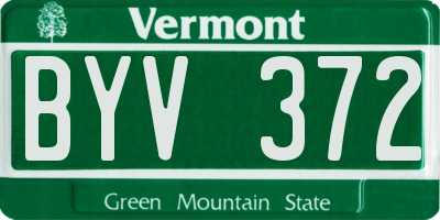 VT license plate BYV372