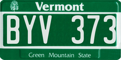 VT license plate BYV373