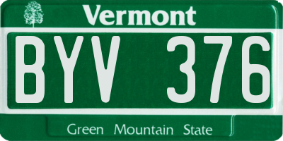 VT license plate BYV376