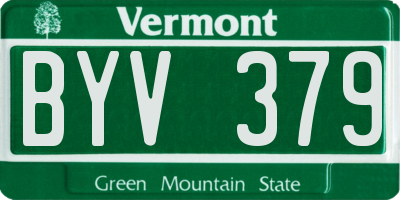 VT license plate BYV379