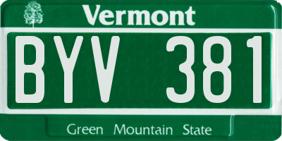 VT license plate BYV381