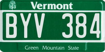 VT license plate BYV384