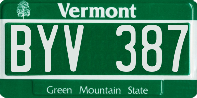 VT license plate BYV387