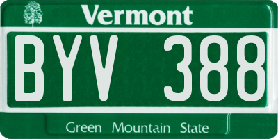 VT license plate BYV388