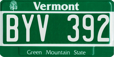 VT license plate BYV392