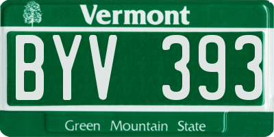 VT license plate BYV393