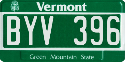 VT license plate BYV396
