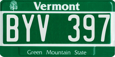 VT license plate BYV397