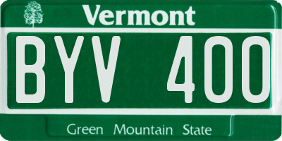 VT license plate BYV400