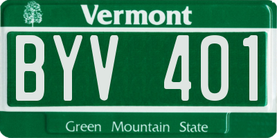 VT license plate BYV401