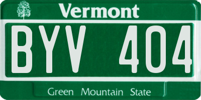 VT license plate BYV404