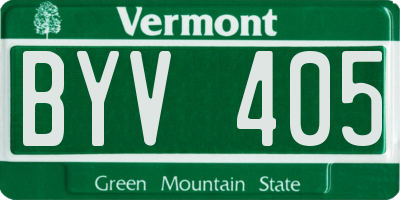 VT license plate BYV405