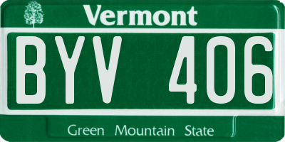 VT license plate BYV406