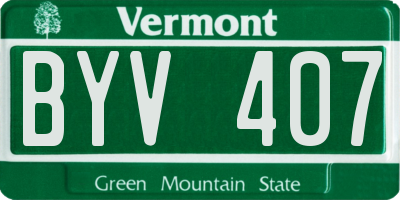 VT license plate BYV407