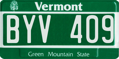 VT license plate BYV409