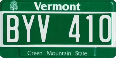VT license plate BYV410