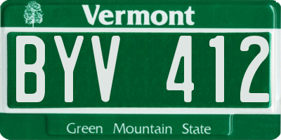 VT license plate BYV412