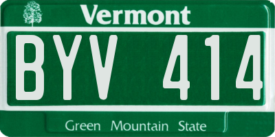 VT license plate BYV414
