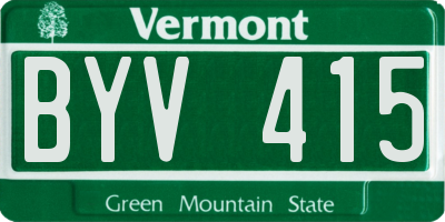 VT license plate BYV415
