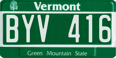 VT license plate BYV416