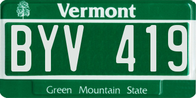 VT license plate BYV419