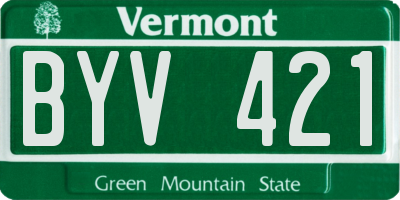 VT license plate BYV421