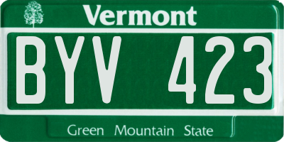 VT license plate BYV423