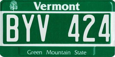 VT license plate BYV424
