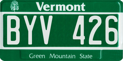 VT license plate BYV426