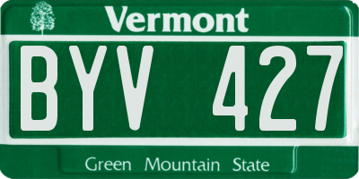 VT license plate BYV427