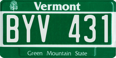 VT license plate BYV431