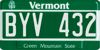 VT license plate BYV432