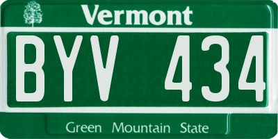 VT license plate BYV434